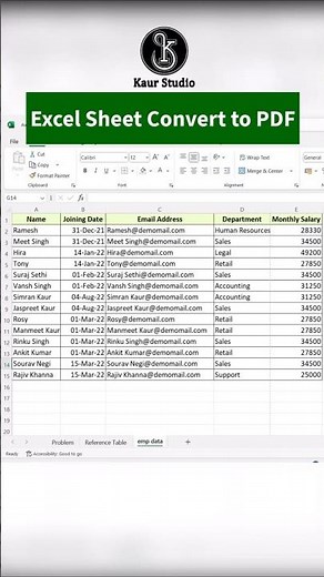 Excel Convert Sheet to PDF #excel #viralshorts #shortsvideo #conputer #exceltips