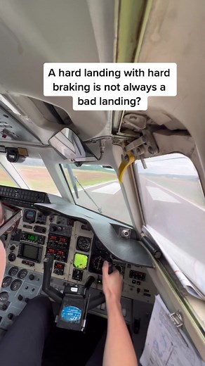 ❓ Did you know a hard landing is not always a bad landing? 🛬 There could be several reasons for a ‘hard’ landing. 🧑🏽‍✈️ Reasons could be a very short runway, water or snow on the runway or wind for example. ✈️ In those cases we just want to have the airplane on the ground at the beginning of the runway 😎 And when a runway is short, we use a lot of power the brake. 😀 So NEVER judge the pilots landing how soft/hard it was. This was (probably🤪) the intention of the pilot.#fy #fyp #foryou #vir