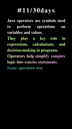 Java Operators #java #coding #programming #javadeveloper #javatutorial #interviewpreparation #jvm