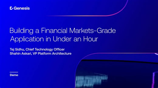 Build an Application in Under an Hour | Genesis Global | Jason Harris