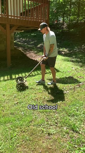 Same mower my grandad used 🌱 #lawnmower #oldscool #tennessee #lawncare #antique #tools