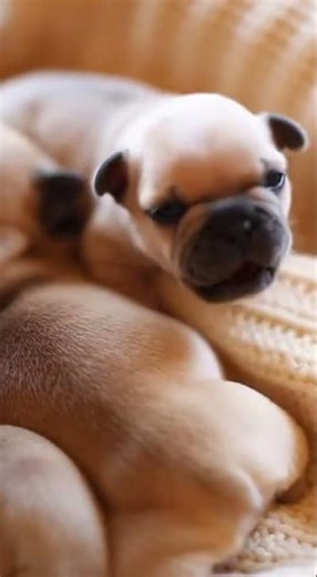 Super Cute Newborn Pug Puppies Just Days Old 🐶💛 | Adorable Baby Pug Moments #puppy #adorablepuppy