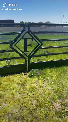 Look at this amazing custom gate turn out! Made and installed by Trails West Gate 😎 #customgate #ranch #farmgate #ranchgate #ranchlife #farmlife #entrancegate #custom #foryou
