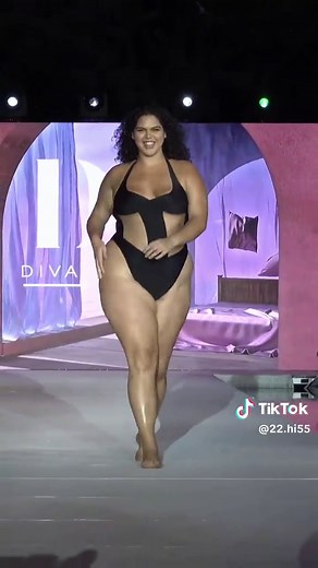 Stunning Black Cut-Out Swimsuit on the Runway