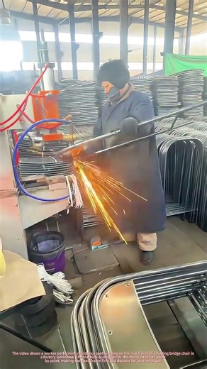 Resistance Spot Welding for Folding Bridge Chair Rear Frame | Factory Production