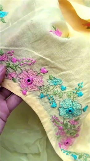 Daisy💛 Polywork on lawn Hand Embroidered