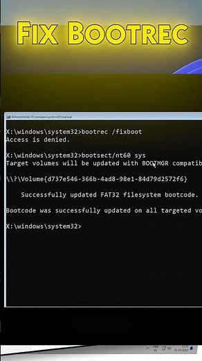 Fix Bootrec /Fixboot Access is denied