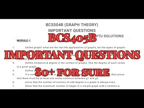 Graph Theory, Important questions, BCS405B, 22 scheme, CSE Stream with pdf