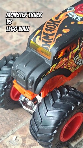 Monster Truck vs Lego Wall! #hotwheels #toys #monstertruck #hotwheelsmonstertruck #collection