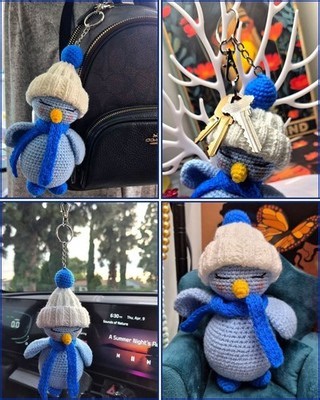 Handmade Crochet Penguin Keychain – Bag Charm – Car Mirror Hanging – Cute Gift | eBay