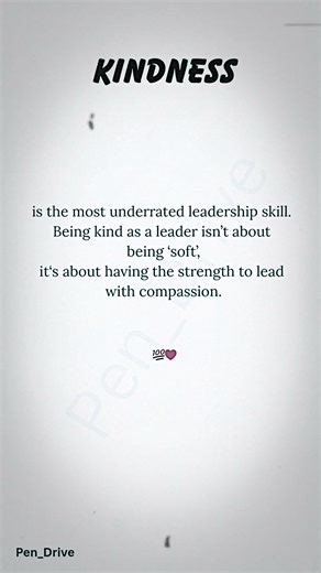 Kindness is power, not weakness 💯 #Leadership #Kindness #leadershipskills #SuccessMindset #shorts
