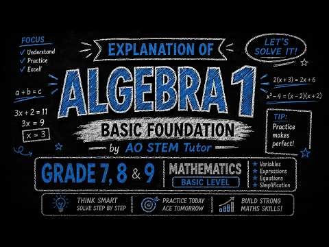 Algebra 1 Made Easy | Basic Foundation of Algebra for Beginners | Grade 7, 8 & 9 Mathematics