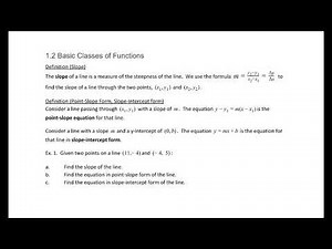 1.2 Basic Classes of Functions