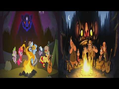 MLP Magic Falls & Gravity Falls intro comparison (Side-By-Side)