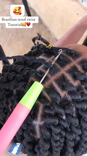 Brazilian wool twist tutorial🧵👌❣️ #viralreels | Natty hair designs