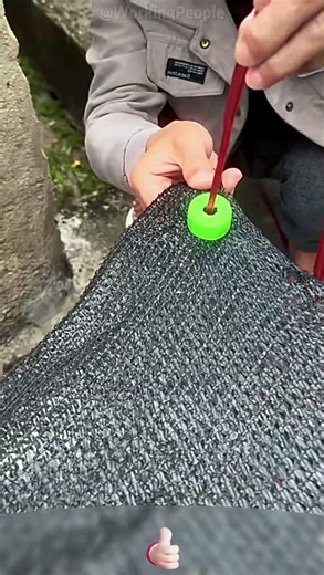 Reinforcement & DIY hanging loop installation for sunshade net corners 🧰📐⚙️
