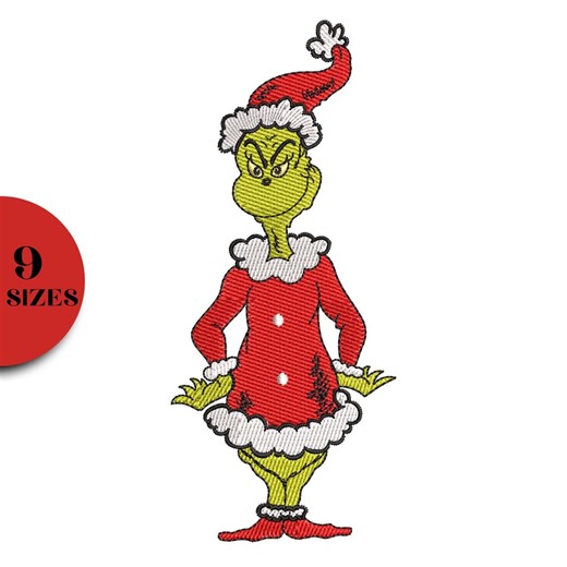Grinch Embroidery Design, Christmas Embroidery Patterns, 9 Sizes (instant Download) - Etsy