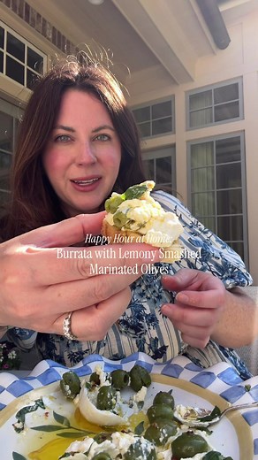 Happy Hour Burrata with Lemony Smashed Olives Recipe