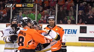 5 years ago today - Sheffield Steelers vs Nottingham Panthers Zack FitzGerald vs Cam Janssen EIHL fight 15-11-15 | Hockey Fights UK