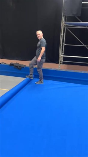 Wake up, wake up everyone! Drum roll please…. The new blue carpet is being rolled out ahead of the Ambassador Cruise Line World Indoor Bowls Championships at Potters Resorts and WBT No 5 seed and Hopton bowls manager Les captures the moment Ambassador Cruise Line Potters Resorts ShopPotters | World Bowls Tour