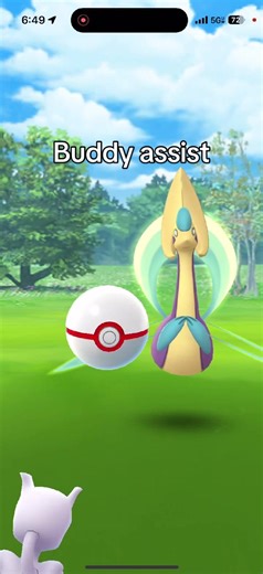 Mewtwo Catching Shiny Cresselia with Buddy Assist | Pokémon GO Raid Battle