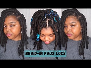 BRAID-IN Faux Locs❗️ EASY install/wrapping method 👍🏾 short/shoulder length bohemian cuban twist