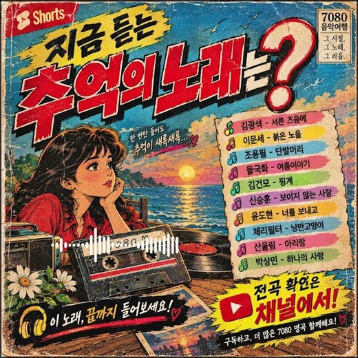 지금듣는 추억의 노래 제목은 멀까? #7080노래 #추억노래