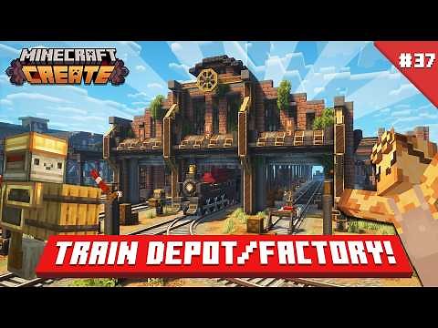 I Built a TRAIN DEPOT AND FACTORY in Minecraft Create Mod! [#37]
