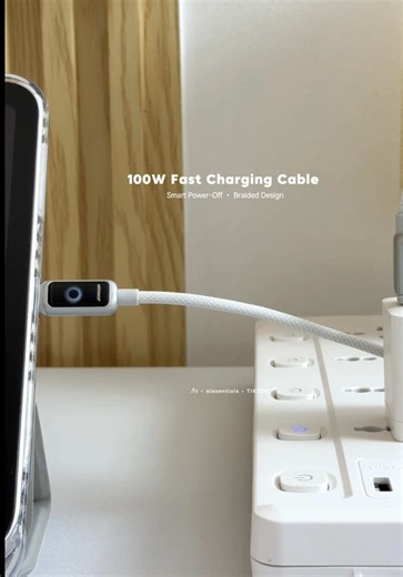 100W Fast Charging Cable with Smart Power-Off Feature