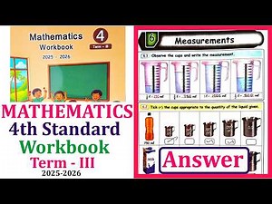 4th standard Maths workbook term 3 unit 6 Measurements l Ennum Ezhuthum Term 3 Workbook Ans #4thstd