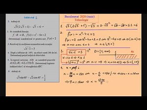 Bacalaureat 2020 Tehnologic - Sesiunea Iunie (Subiect rezolvat)
