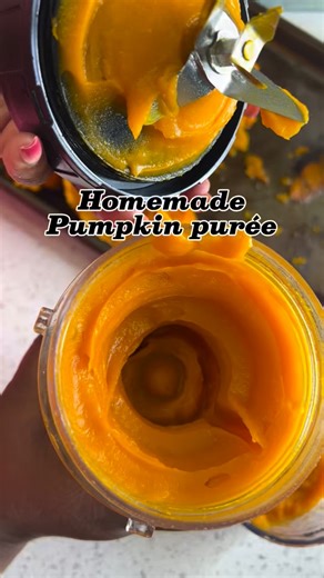 Homemade pumpkin purée Temperature: 400°F (200°C) Time: 35–50 minutes How to do it: 1. Cut pumpkin into halves or large wedges. 2. Scoop out seeds and stringy bits. 3. Brush the flesh lightly with oil and place cut-side down on a baking sheet. 4. Roast until the flesh is very soft and easily pierced with a fork. 5. Scoop out the flesh for soup or purée. Smaller pieces roast faster; large halves may need closer to 50–60 minutes. #PumpkinPuree #HomemadePumpkin #MadeFromScratch #FallCooking #Autumn