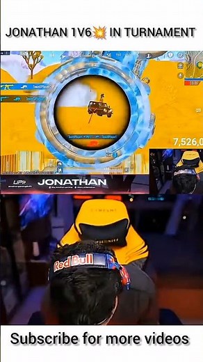 JONATHAN 1V6💥😱 IN TURNAMENT || #bgmi #johnathanislive #shorts ||
