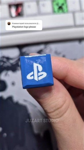 Drawing PlayStation logo on P keycap 🎮✨ #art #drawing #diy