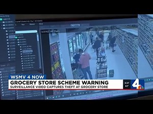 Warning: Security cameras capture theft scheme in action at grocery store