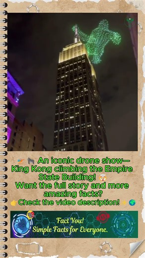 A King Kong Drone Show Climbing the Empire State Building! 🦍 #educationalshorts #factsyoudidntknow