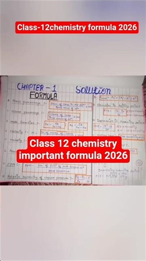 Class 12 Chemistry All Formulas | Complete Revision 2026 #exam #formula #viral #shorts