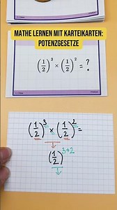 Mathe lernen mit Karteikarten – einfach erklärt.👉 clearlearn.etsy.com#mathe #potenzgesetze #lernen