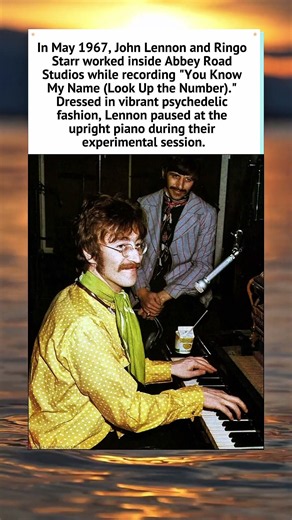 John Lennon & Ringo Starr at Abbey Road (1967) 🎹 #JohnLennon #TheBeatles #Shorts #60sMusic