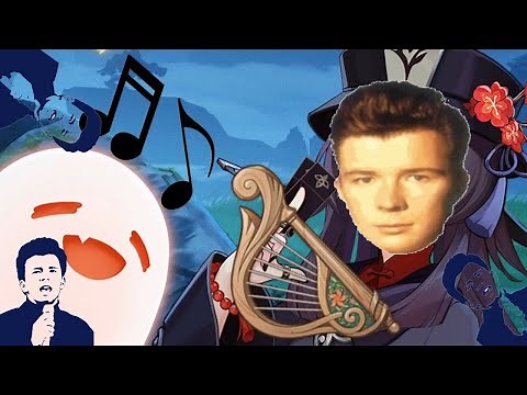 Rick Roll Genshin Impact Lyre script || Rick Astley Never Gonna Give You Up
