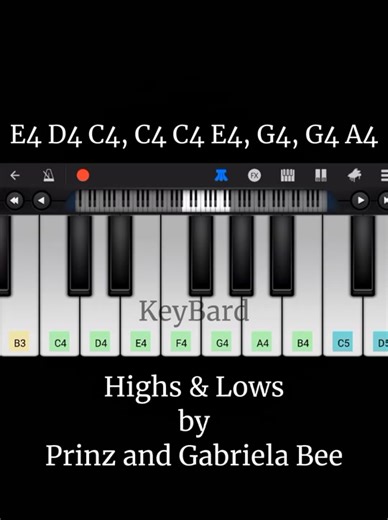 Piano Tutorial: Highs & Lows by Prinz and Gabriela Bee - Step by Step Guide