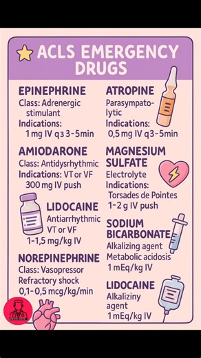 drchetancreation.in on Instagram: "Comment PDF to Get PDF of ⭐ ACLS EMERGENCY DRUGS — HIGH-YIELD NOTES"