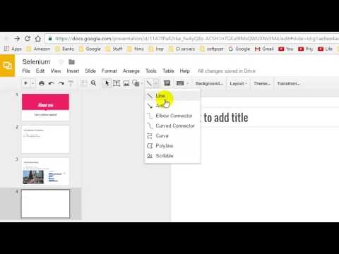 How to insert a curves, lines and arrows in Google slides