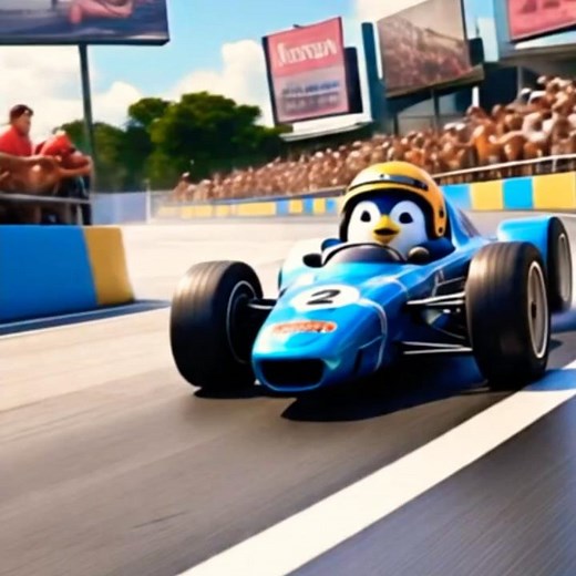 “Extreme Penguin Race: Watch This Penguin Driver Take the Track!” #penguin #animals #shorts