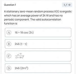 A stationary zero-mean random process X(t) is ergodic which has... | Filo