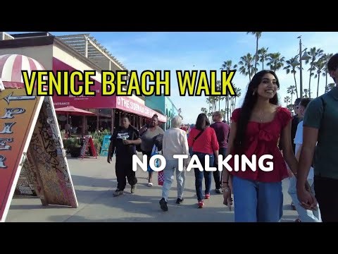 Venice Beach Boardwalk Walk 4K | California Street Walk (No Talking)