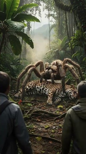 Giant spider 🕷️ #viral #ai #jurassicworld #spider #shorts
