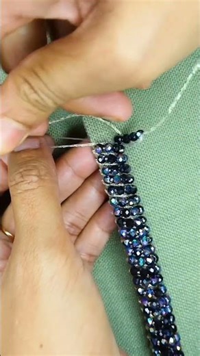the process of attaching sequins to clothing fabric #shorts