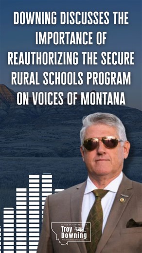 13 reactions · 3 comments | The Secure Rural Schools Program is a critical driver of funding for rural education that must be reauthorized. I joined Voices of Montana ahead of today’s vote in the House to do just that. | Congressman Troy Downing | Facebook