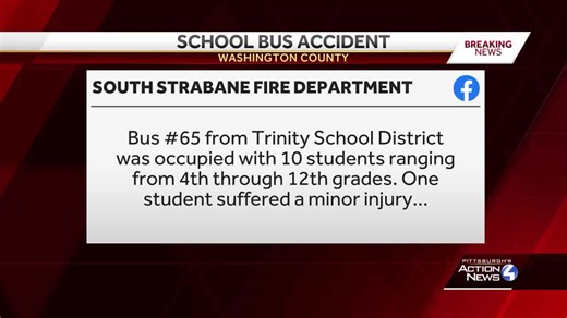 Student injured after bus carrying Trinity Area School District students crashes in Washington County